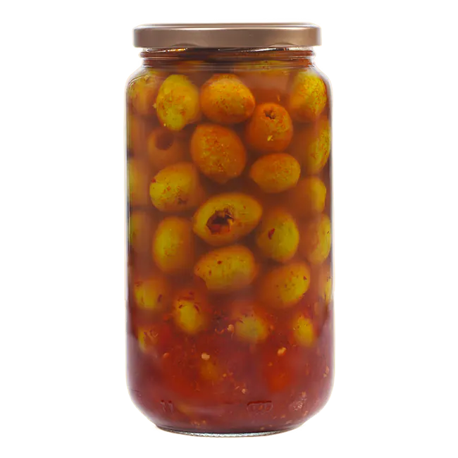 زيتون أخضر مفرغ مع شطة- 02