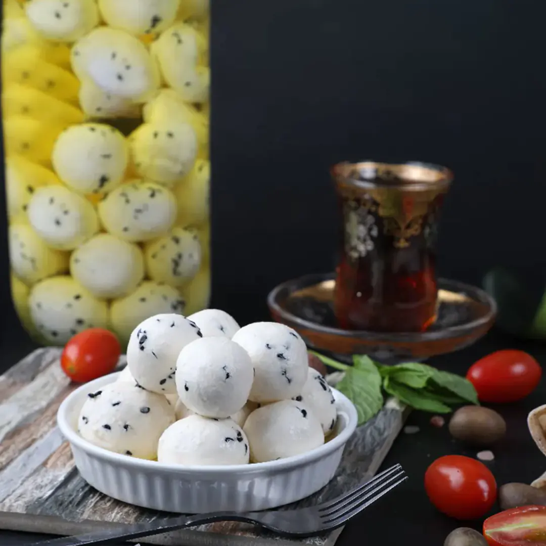 Labneh Balls with Black Seeds -e