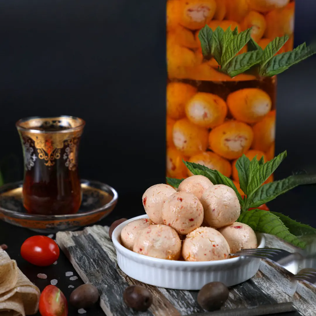 Labneh Balls with Red Chili